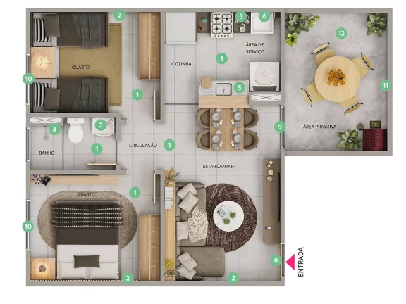 Imagem Flores de Bragança - Fase 2 - Apartamento à venda no bairro Forquilhas - São José/SC