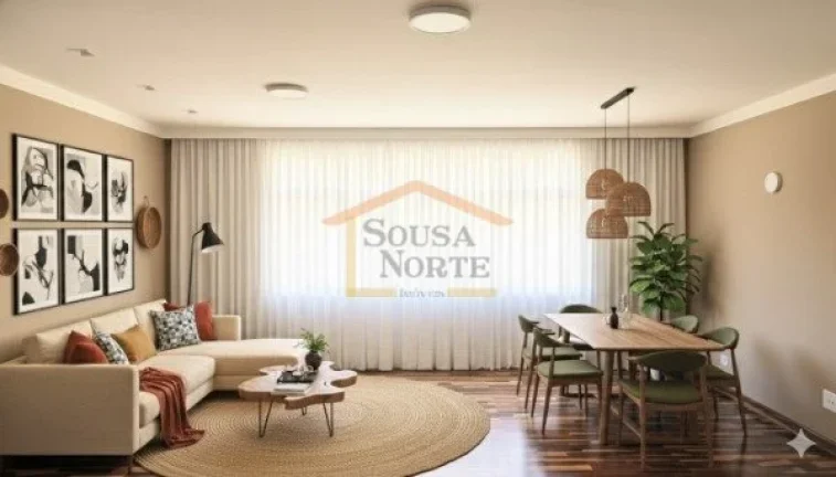Imagem Apartamento com 166m² de área total. Possui 3 dormitórios, sendo 1 suite, sala, cozinha, banheiro...