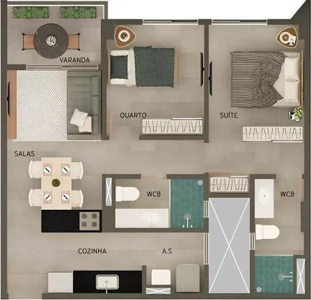 Imagem Apartamento com 2 dormitórios à venda, 57 m² por R$ 396.346,68 - Bancários - João Pessoa/PB Imagem Apartamento com 2 dormitórios à venda, 57 m² por R$ 396.346,68 - Bancários - João Pessoa/PB