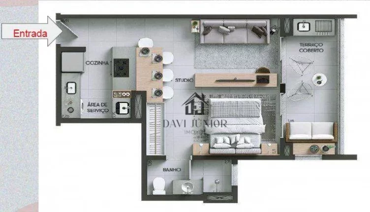Imagem Apartamento, 49 m² - venda por R$ 538.000,00 ou aluguel por R$ 3.505,00/mês - Alto da Boa Vista - Sorocaba/SP