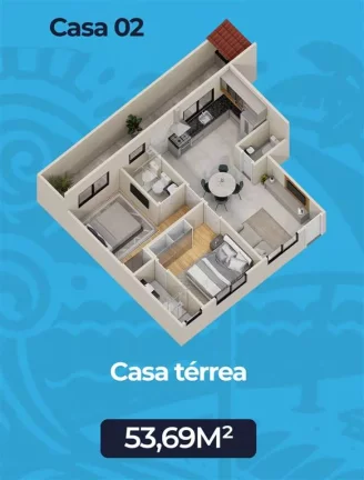 Imagem CASA COM 53.69 m² - TUPI - PRAIA GRANDE SP