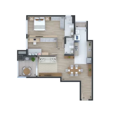 Imagem Apartamento para Venda em Curitiba, Ahú, 2 dormitórios, 1 suíte, 2 banheiros, 1 vaga