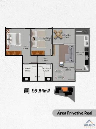 Imagem Lançamento Edifício Porto Bello com 2 Quartos no Centro de Guarapari/ES
