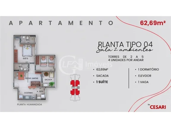 Imagem Apto com 2 quartos - Região da Orla