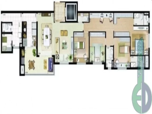 Imagem Apartamento de 3 quartos com suíte e 2 vagas no Condomínio Les Sens Resort Réservé, Planalto - São Bernardo do Campo-SP!