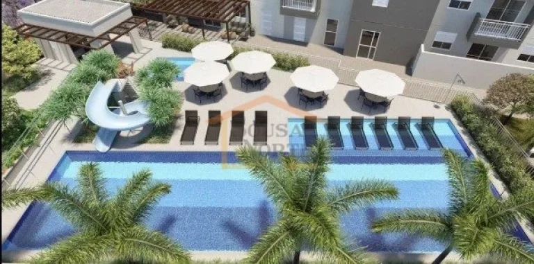 Imagem Apartamento de 40m², 2 dormitórios, varanda e cozinha planejada, banheiro com chuveiro a gás, vid...