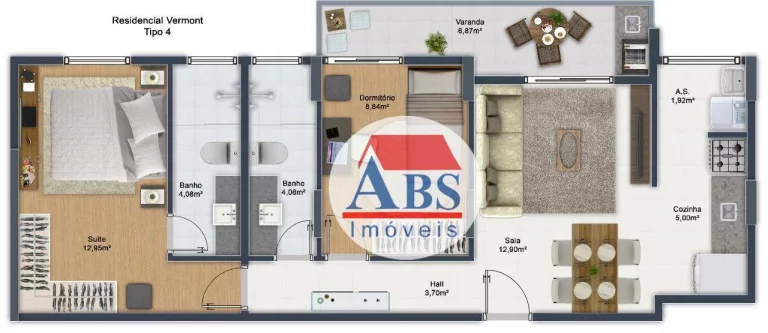 Imagem Apartamento com 2 dormitórios à venda, 67 m² por R$ 487.000,00 - Caiçara - Praia Grande/SP