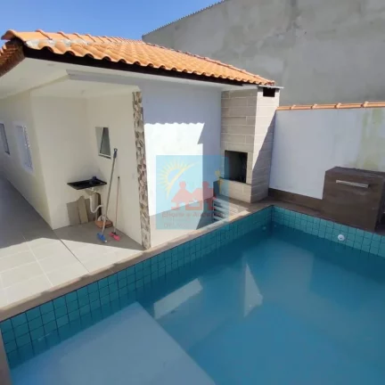 Imagem Casa Nova em Jussara, Mongaguá - 2 Dormitórios (1 Suíte) Piscina Churrasqueira / Litoral SP - 269MIL