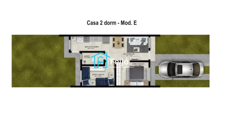 Imagem Casas novas 2 dormitórios com pátio em Alvorada