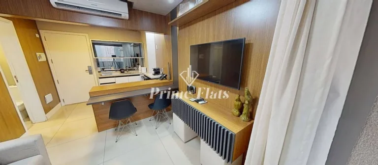 Imagem Flat disponível para locação no VHouse Faria Lima, com 46m², 1 dormitório e 1 vaga