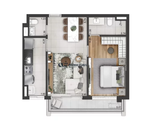 Imóvel com 1 Quarto à Venda, 53 m² em Alphaville Centro Industrial E Empresarial/alphaville. - Barueri