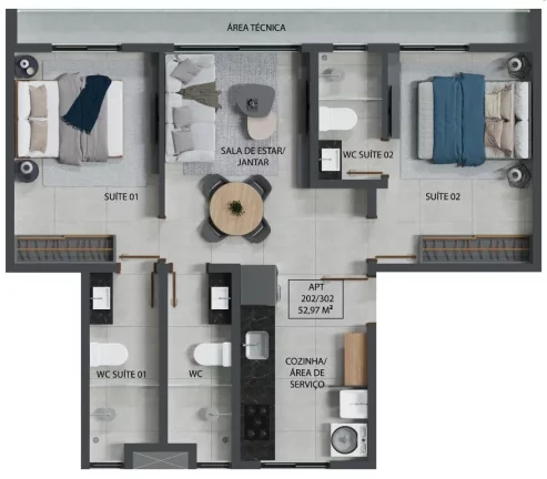 Foto do imóvel: Apartamento à venda, 59 m² por R$ 473.741, 77 - Bessa - João Pessoa/PB em Não informado