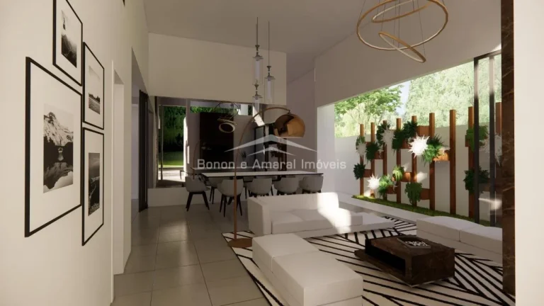 Imagem Excelente casa térrea em condomínio fechado com 234 m² construídos em terreno de 390 m². Condom...