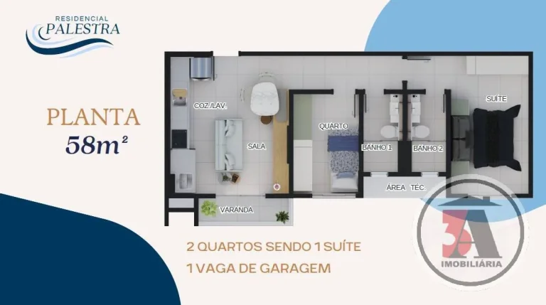 Imagem Residencial Palestra apto. 54m2 e 64m2
