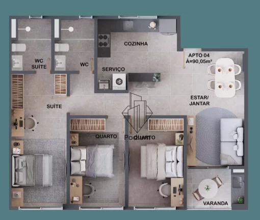 Imagem Apartamentos com varanda/sacada próximo ao Parque Parahyba 2 no Jardim Oceania/Bessa-AP2579.