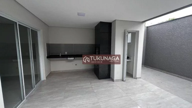 Imagem Sobrado Parque Continental 1 Sobrado novo moderno com 3 suítes, garagem para 4 carros e área gourmet .