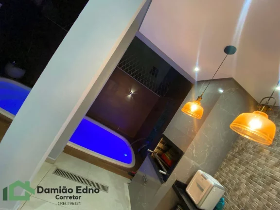 Imagem Casa com 126 AC 150 AT com 3 dorms uma suíte closet, mobilhada, piscina aqu