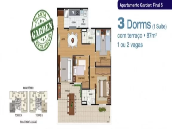 Imagem Aluguel de Apartamento de 2 Quartos na Vila Humaitá - Condomínio Ideale Aramaçan - Santo André-SP