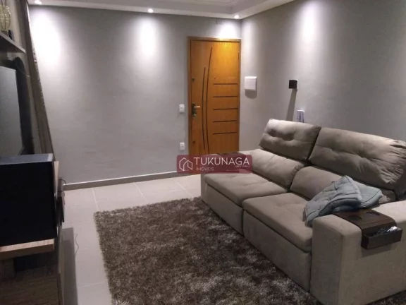 Imagem Linda cobertura em Guarulhos, com 2 dormitórios, sala com sacada, 2 banheiros, cozinha espaçosa com planejado e balcão americano de granito e uma área
