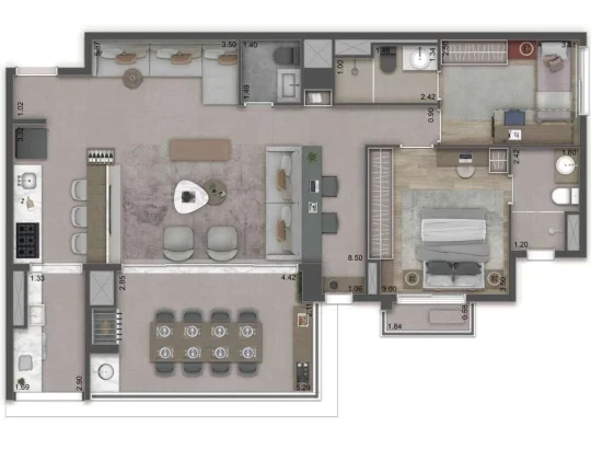 Imagem A praticidade que combina com sofisticação. Apartamentos residenciais de 85m² a 104m² e studios ...