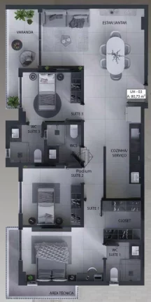 Imagem Apartamentos com 03 quartos a poucos metros do Parque Parahyba IV no Aeroclube/Bessa - AP2373