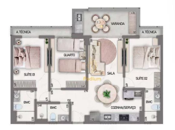 Imagem Apartamentos com varanda/ sacada gourmet pé na areia na praia Formosa / Cabedelo - AP0833