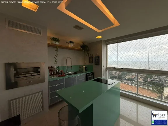 Imagem APARTAMENTO ALTO PADRÃO COM VISTA MAR EM PATAMARES  155M², 3 VAGAS, FINAMENTE DECORADO