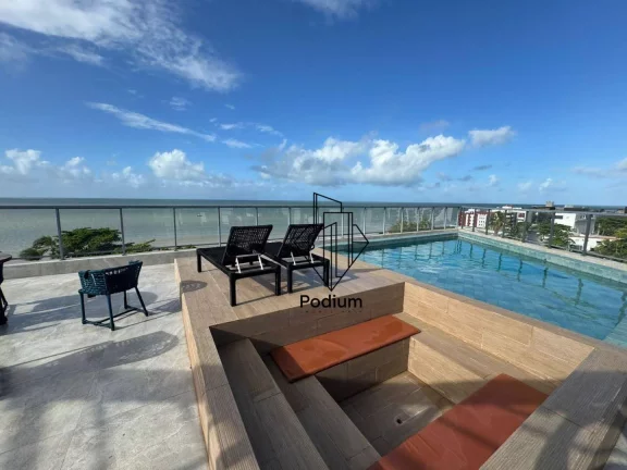 Imagem Flat à beira mar e com vista lateral no Bessa - FL0843.