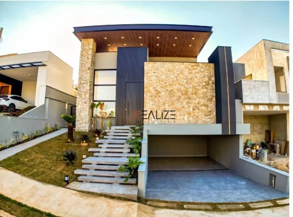 Imagem Casa moderna com 3 suítes e escritório a venda, por R$ 3.190.000 - Condomínio Alto Padrão - Indaiatuba/SP