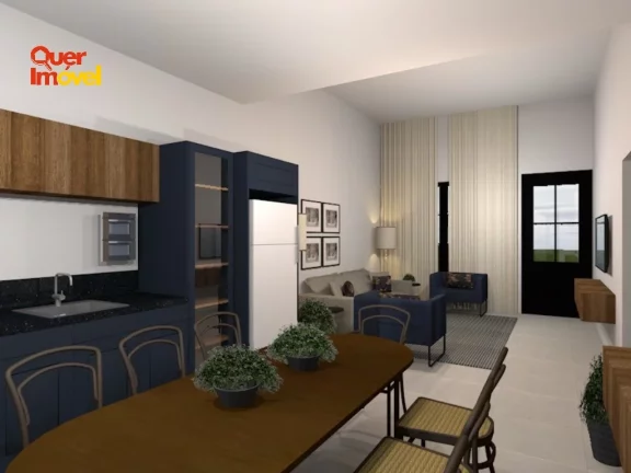 Imagem Linda Casa em Condomínio à Venda em Ribeirão Preto-SP, no Bairro Reserva San Pedro: 3 Quartos, 3 Suítes, 4 Banheiros, 144m².
