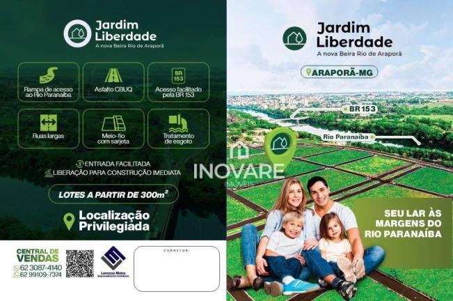 Imagem Terreno à venda, 300 m² - Jardim Liberdade - Araporã/MG