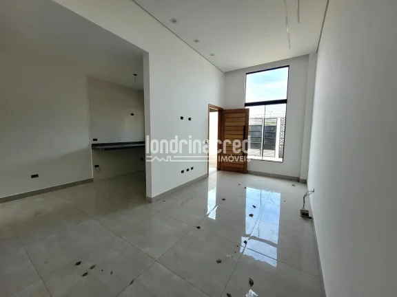 Imagem Casa nova na Zona Leste de Londrina com 86m² de área útil, 3 dormitórios (1 suíte), banheiro social, sala aconchegante, cozinha e 2 vagas de garagem.