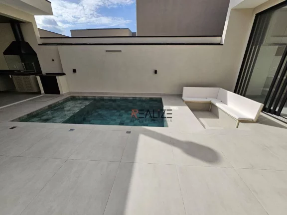 Imagem Casa térrea moderna com escritório e 3 suítes à venda, 195 m² por R$ 1.640.000 - Condomínio Fechado - Indaiatuba/SP