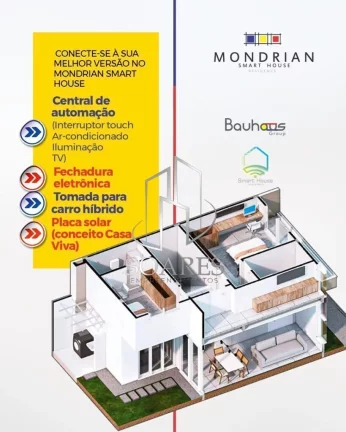 Imagem MONDRIAN SMART HOUSE Casa com 3 suítes em condomínio fechado