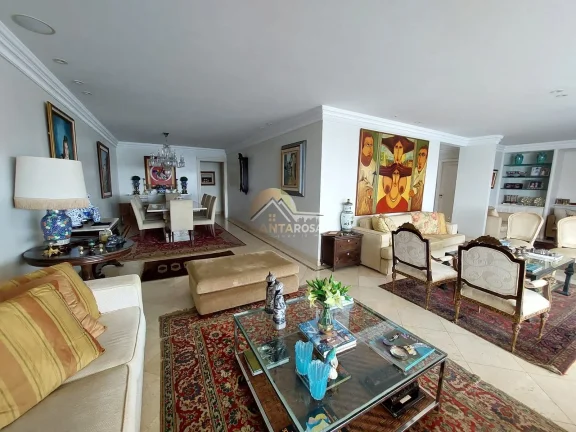 Imagem Apartamento mobiliado de 278m² 1 por andar, 3 suítes, andar alto e vista mar. Varanda gourmet clim