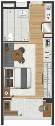 Imagem Apartamento Studio Faria Lima 24m2