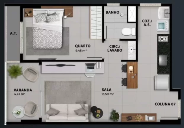 Imagem Apartamentos com um quarto estilo studio em Jardim Camburi - Vitória / ES