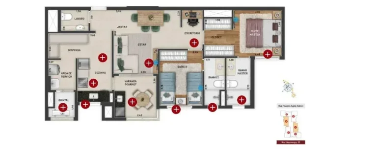Imagem Apartamento à venda em Campinas, Chácara da Barra, com 2 quartos, 81m2