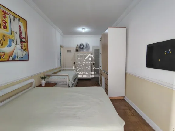 Imagem Apartamento frente mar com linda vista lateral de 2 Quartos em Pitangueiras, Guarujá-SP: 2 Salas, 2 Banheiros, 1 Vaga de Garagem, 75m².