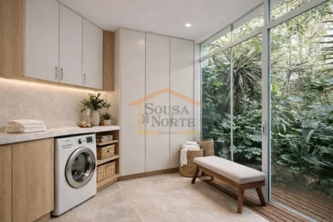 Imagem Sobrado com 230 m² de área útil, com 4 dormitórios, sendo 3 suítes, e 5 banheiros. Possui sala ...