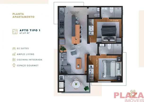 Imagem Apartamento à venda no Allure Residence da Construtora Cannes