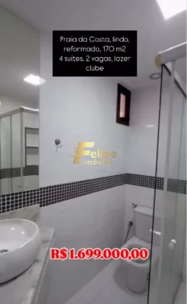 Imagem BELÍSSIMO APARTAMENTO COM 04 SUÍTES E LAZER DE CLUBE À VENDA NA PRAIA DA COSTA EM VILA VELHA/ES!