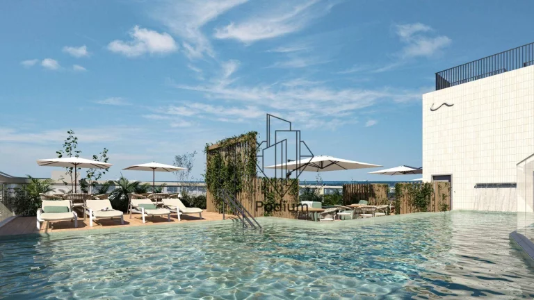 Imagem Flats com varanda / sacada em Condominio Club à 115m da praia em Ponta de Campina - FL0686