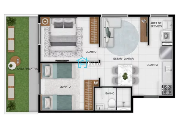Imagem Apartamentos 2 dormitórios com opções de sacada e pátio em Canoas bairro Fátima
