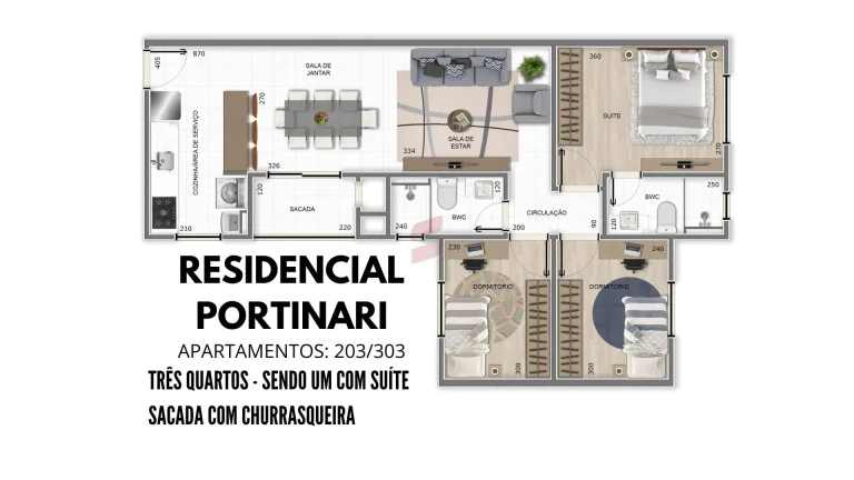 Imagem APARTAMENTO com 3 dormitórios à venda por R$ 370.000,00 no bairro Estância Pinhais - PINHAIS / PR
