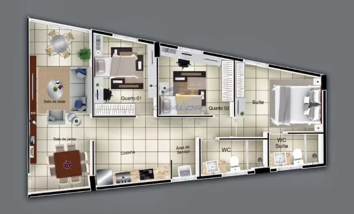 Vendo apto novo no bairro dos estados, por trás do Sebrae com, 3 qts s/ 1 st e área de lazer na cobertura