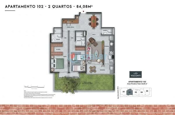 Imagem Apartamento à venda 2 Quartos 2 Suites 1 Vaga 84.08M Botafogo Rio de Janeiro - RJ | Villa Visconti