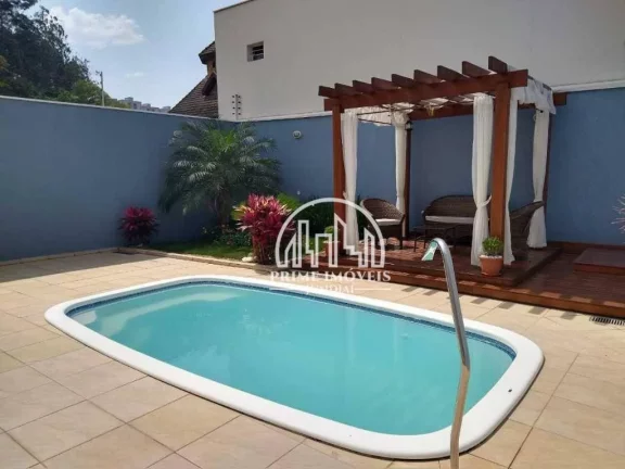 Imagem Lindo sobrado de 287m² AC c/ área gourmet + piscina + bangalô + suíte c/ hidro - Excelente localização! Jardim Caçula, Jundiaí/SP