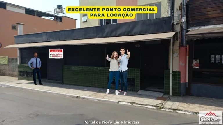 Imagem Loja para locação em Nova Lima com aproximadamente 90 m² de frente para a rua principal do bairro.