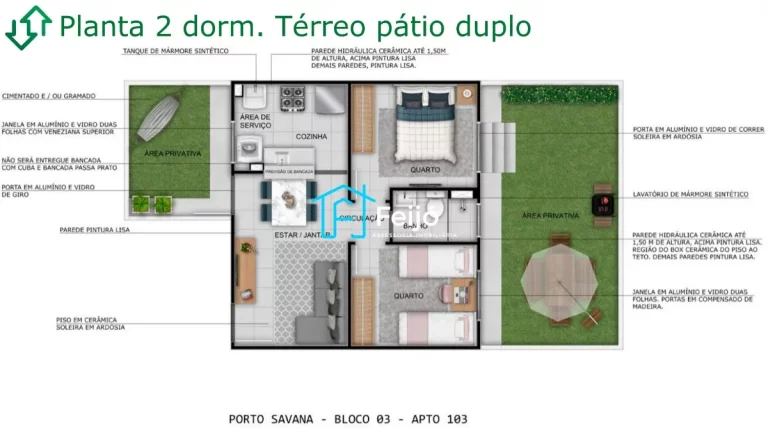 Imagem Apartamentos 2 dormitórios com opção de Sacada - Gravataí